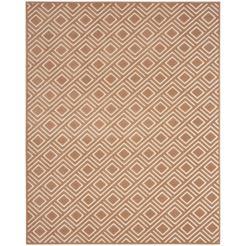 8' X 10' Brown Geometric Area Rug