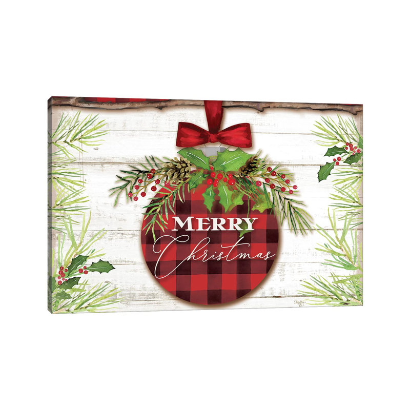 «Merry Christmas Ornament» par Mollie B., reproduction d'art sur toile tendue, H 18 po x l 26 po x P 1,5 po
