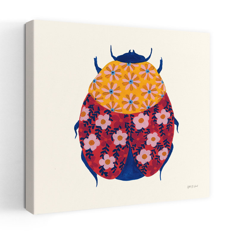 Coccinelle en fleurs III, H 48 po x l 48 po