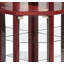 Armoire vitrée d'angle en verre avec tablettes réglables et décoration sculptée, idéale pour la présentation et le rangement dans les maisons modernes.-1636261395