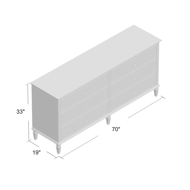 Victoria 6-Drawer Wide Wood Dresser | Canora Grey