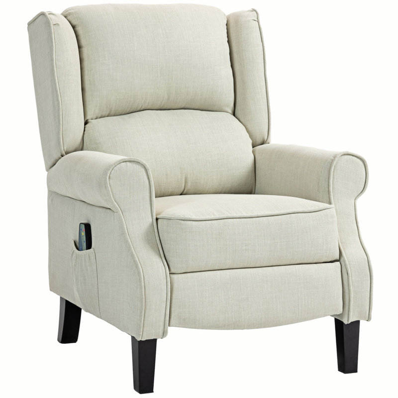 Fauteuil inclinable avec repose-pieds Vibration Massage, White