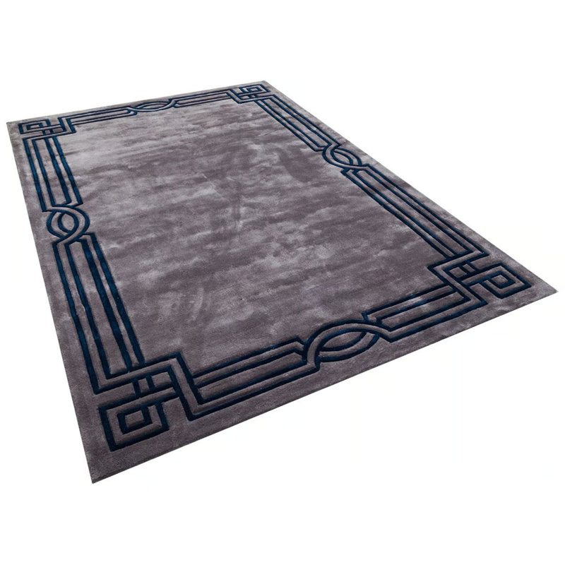 Tapis bleu marine tissé à la machine Special Design, Rectangle 2 pi 11 po x 4 pi 11 po