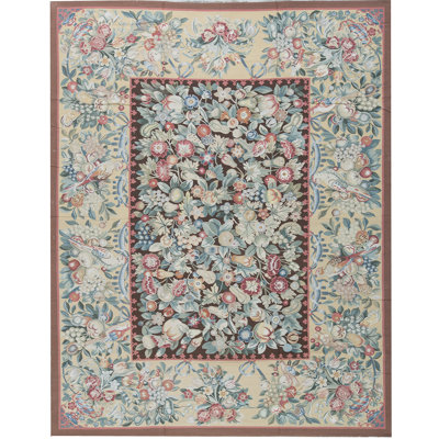 Tapis brun de haute qualité noué à la main