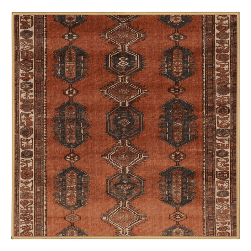 Tapis brun lavable à la machine, Carré 3 pi