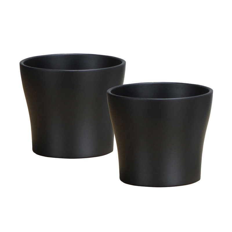 Pot à fleurs d'intérieur Scheurich 808, H 6,25 po x l 7,5 po x P 7,5 po, Noir, 2