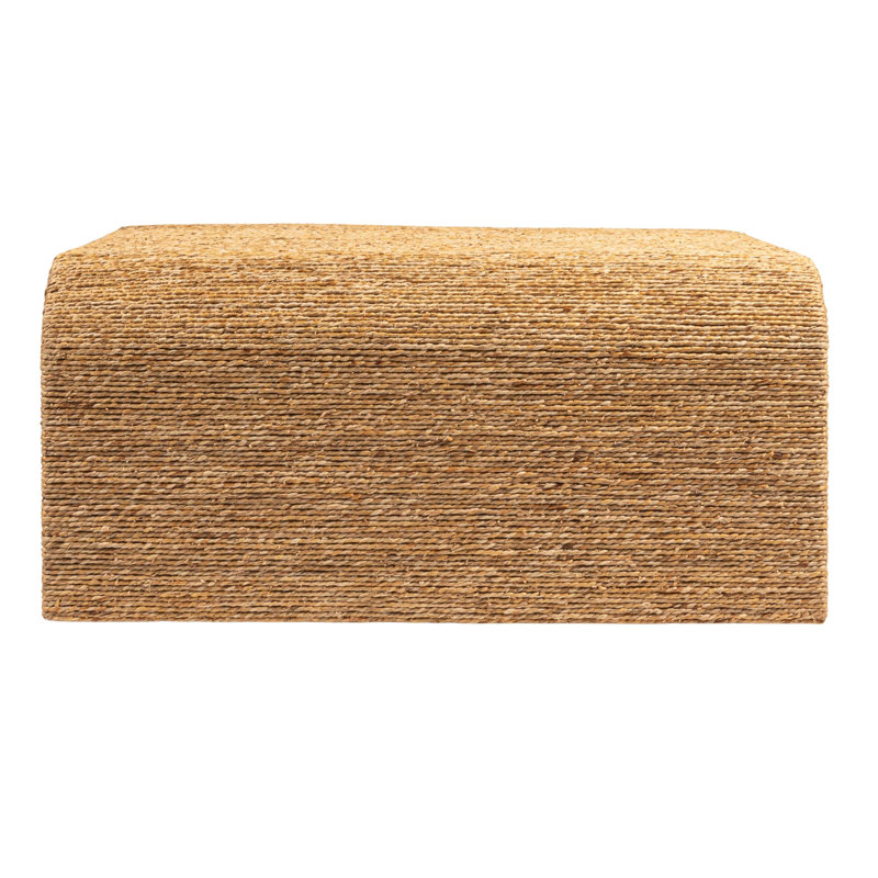 Table basse en jacinthe d'eau tissée et en bois d'acacia Miramar, L 33,46 po x l 33,46 po x H 15,75 po