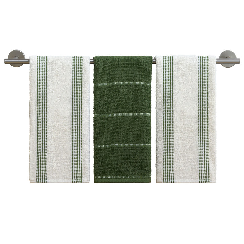 Izod Saybrook 3-Piece Kitchen Towel Set, Green