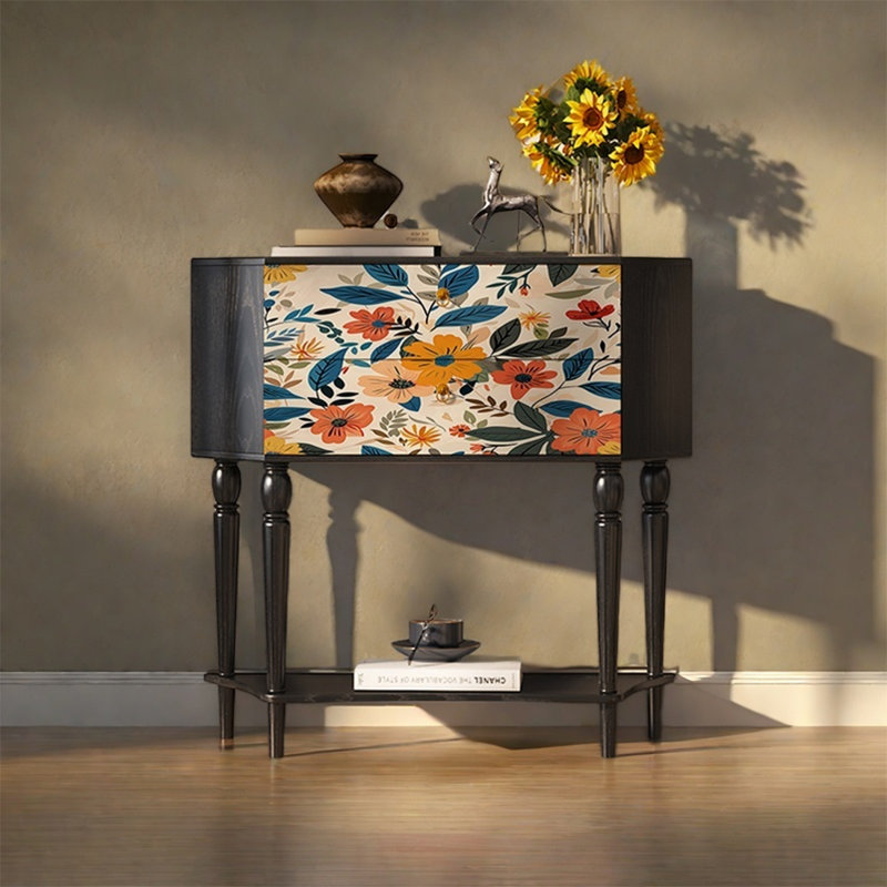 Armoire de rangement avec pieds en pin massif, Noir