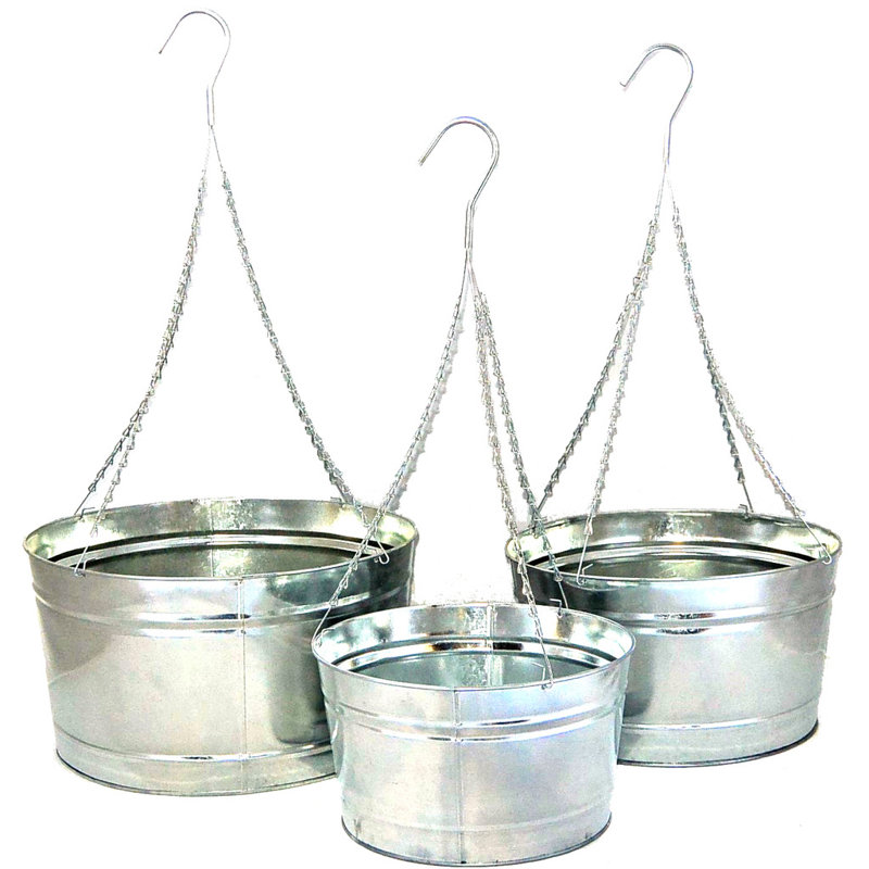 Pot à fleurs suspendu en zinc Opperman, H 14 po x l 14 po x P 14 po