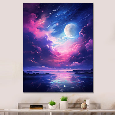 " Moon In Blue Purple Clouds "