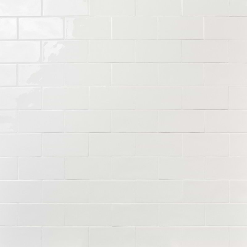 Nabi Subway 4.5x9 Subway Polished Glass Tile, Glacier White