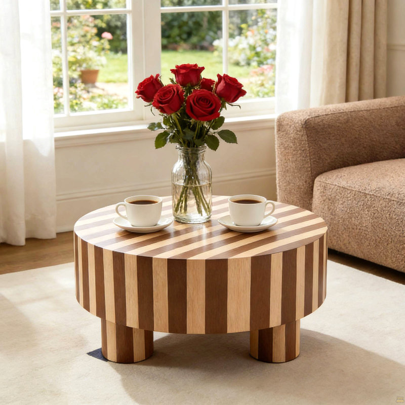 Table basse ronde en bois