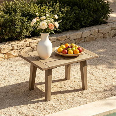 Polett Rectangular 19.6'' W Solid Wood Outdoor Side Table 
