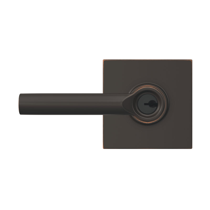 Broadway Keyed Entry Lever with Collins Trim, Aged Bronze, Yes, Keyed Alike