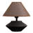 Futuristic Ufo Ceramic Table Lamp – Black Handmade With Linen Shade For Bedroom, Living Room & Bedside