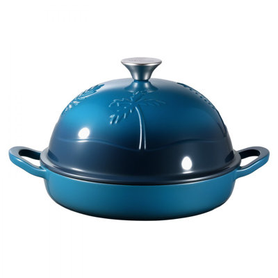 Faitout en fonte émaillée, casserole de 5 pintes pour la cuisson du pain au levain, batterie de cuisine robuste avec couvercle et poignées doubles, compatible avec un four à induction jusqu'à 500 ℉, pour la cuisson du rôtissage