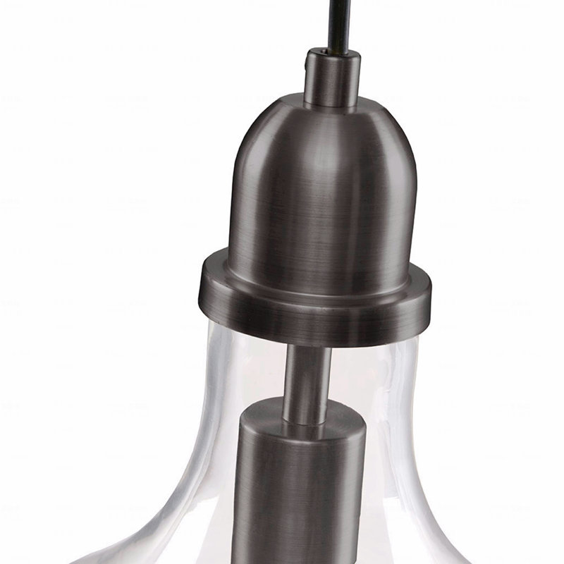 Bell Shaped Glass Pendant Light, Bronze