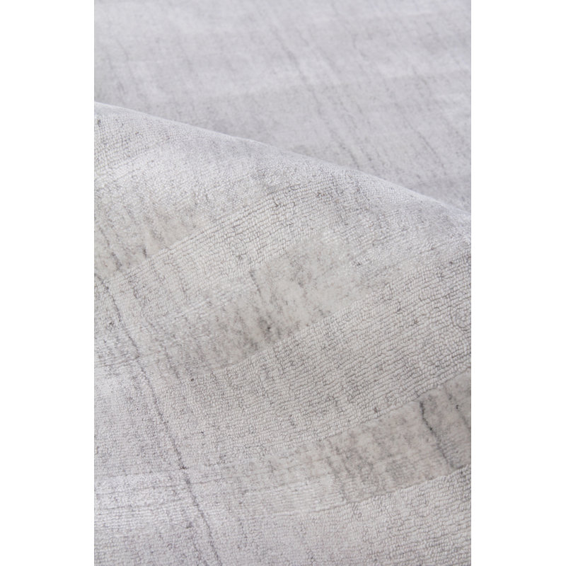 Robin Silk Striped Area Rug in Ivory/Gray, Rectangle 14' x 18'