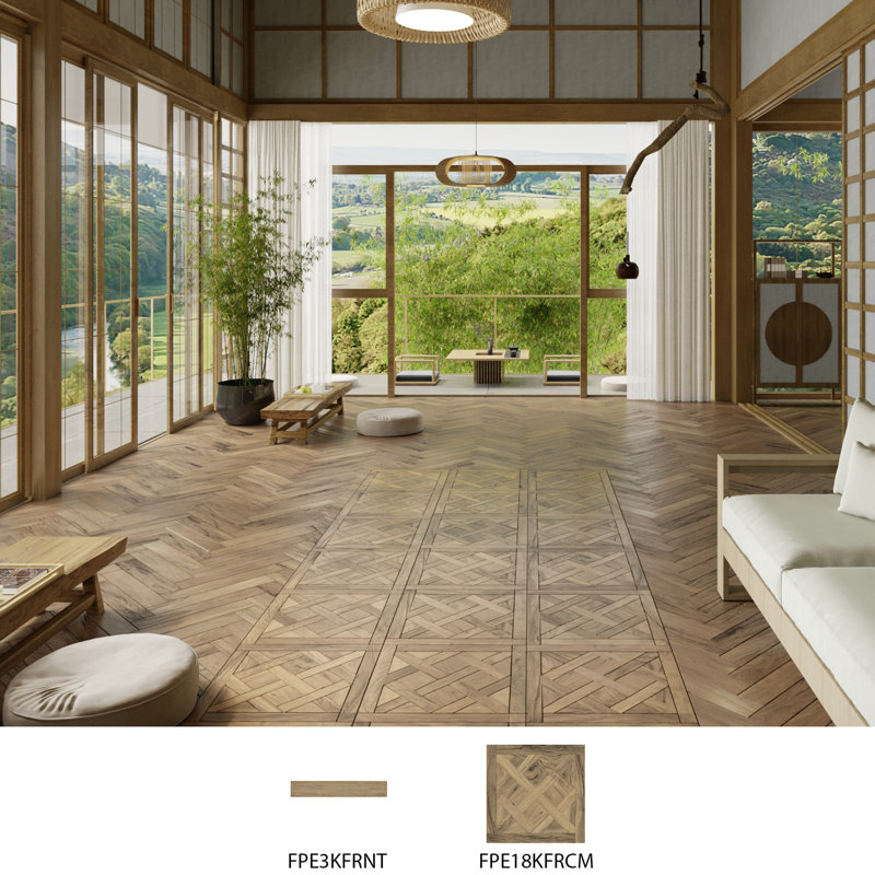 Kings Forest Lattice 17-5/8 In. X 17-5/8 In. Ceramic Floor And Wall Tile, Brown