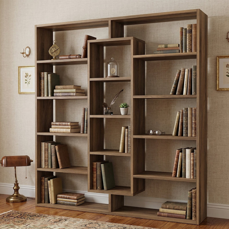 Aurelius Geometric Tiered Display Bookcase