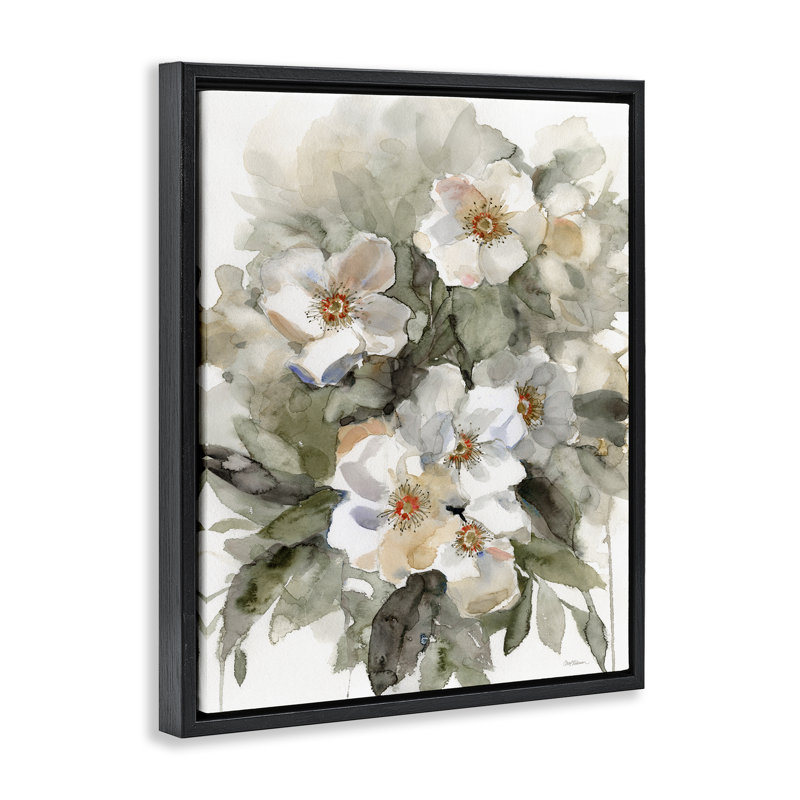  "Abstract Floral Bundle", art mural sur toile flottante par Carol Robinson, Noir, noir, noir, noir, H 21 po x l 17 po