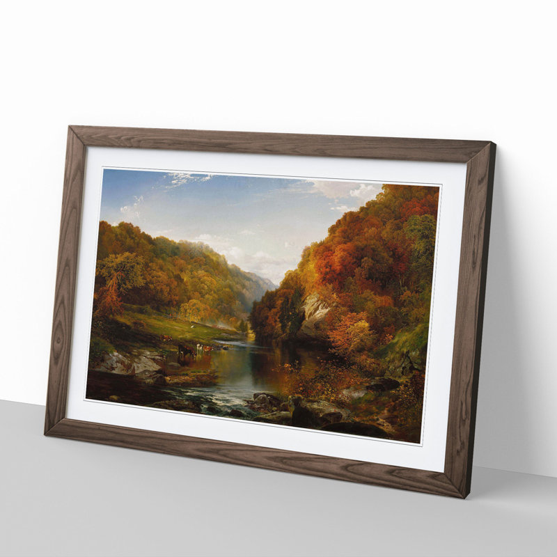 The Hudson River Vol.2 by Thomas Cole - Picture Frame Painting, Walnut, 27cm H x 36cm W x 2cm D