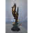 Valleystone Two dolphins with fish, table top bronze statue. -  Size: 8"L x 8"W x 22"H.