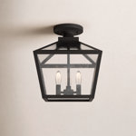 Ricardo Black 3 -Bulb Outdoor Semi Flush Mount