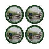 English Duck Pond Vegan Leather Round Pebble Placemat