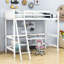 Lit mezzanine simple en bois avec échelle-1444031919