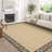 Floral Bordered Machine Washable Rug with Non-Slip Backing Non-Shedding Foldable Soft Low Pile Indoor Carpet-2062159975
