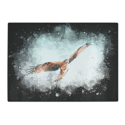 Tempered Glass Black Kite Bird Chopping Board
