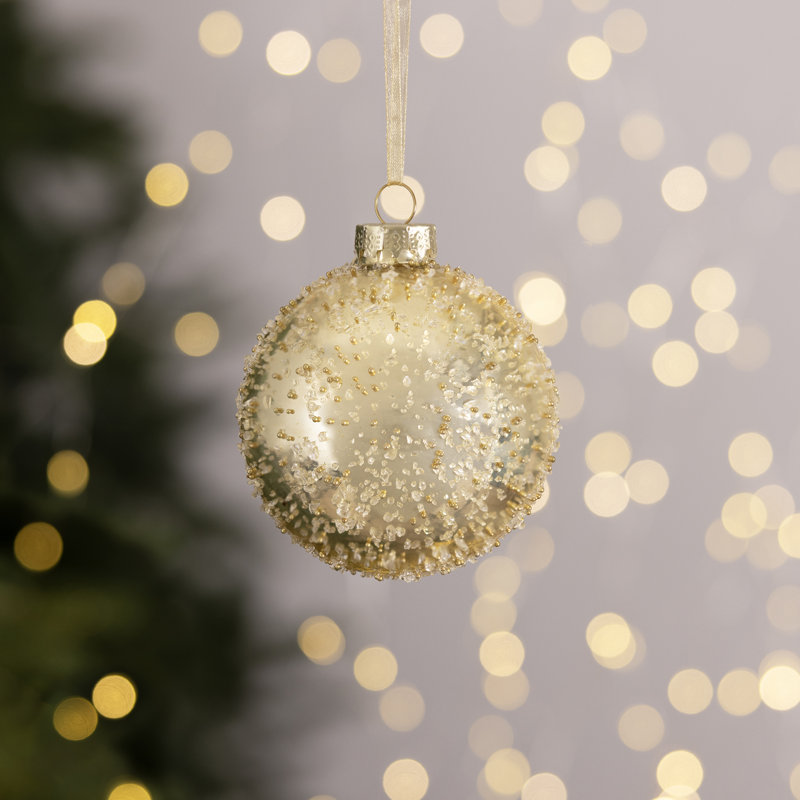 12 Piece Glass Bauble Collection, Gold