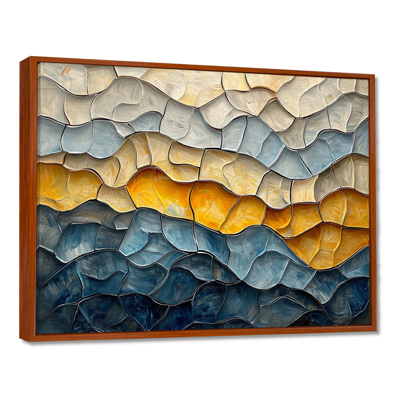 «Waves», art mural mural, Brun, H 12 po x l 20 po, Impression encadrée flottante