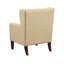 Fauteuil à oreilles classique rembourré beige-1315666781