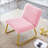 One White minimalist armless sofa chair with plush cushion and backrest paired-993164508