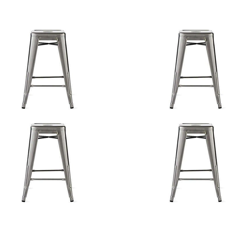 Tabouret Cheryllynne, Tabouret de comptoir (siège d'une hauteur de 26 p, Métal industriel