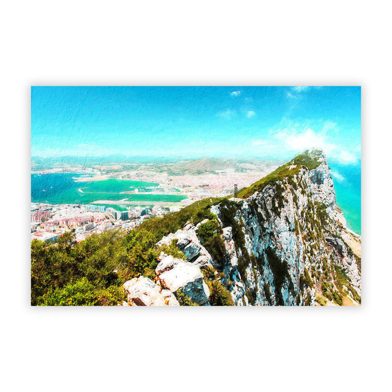 Rock Of Gibraltar Skyline - No Frame Painting, 21 cm H x 29.7 cm W