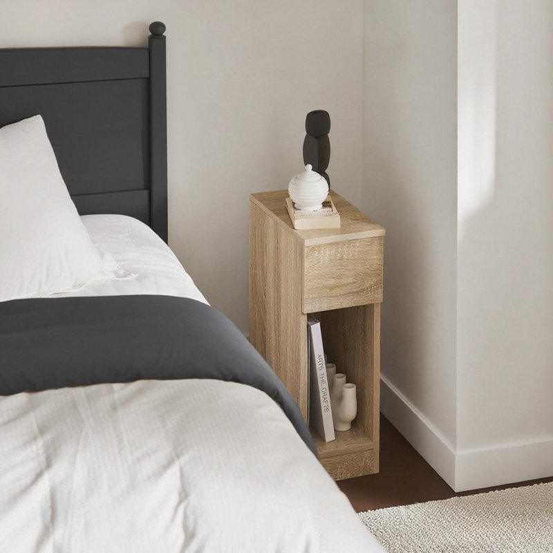 Jayshaun 20cm 1 Drawer Bedside Table, Natural