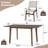 Space-saving Modern Dining Table Set, Solid Wood & Linen Chairs, Stylish For Kitchen