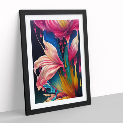 Paint Drips Flowers No.3 Abstract - Single Picture Frame Painting