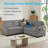 Modular Corduroy L-Shaped 3-in-1 Sleeper Sofa Bed with Storage, Light Grey-1034096555