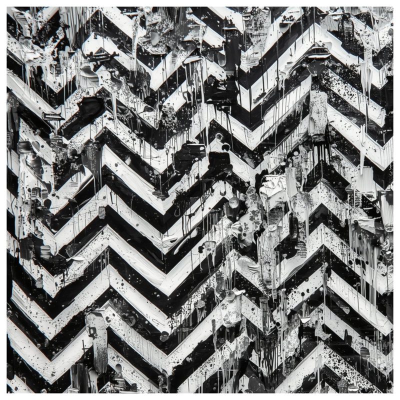 Couvertures à chevrons noirs et blancs, L 50 po x H 60 po