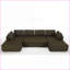 Canapé modulaire à assise en U modulaire à 6 places en tissu maille respirante de 138,5 po Sectional Green | Rembourré | Vert sauge-635385133