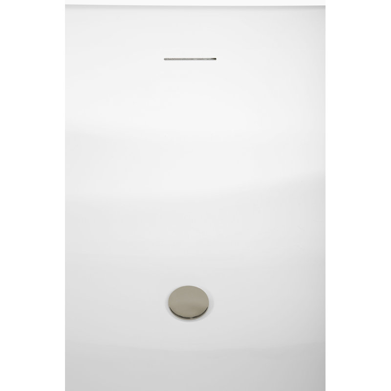 59" Streamline Soaking Freestanding Tub and Tray With Internal Drain, Brushed Nickel