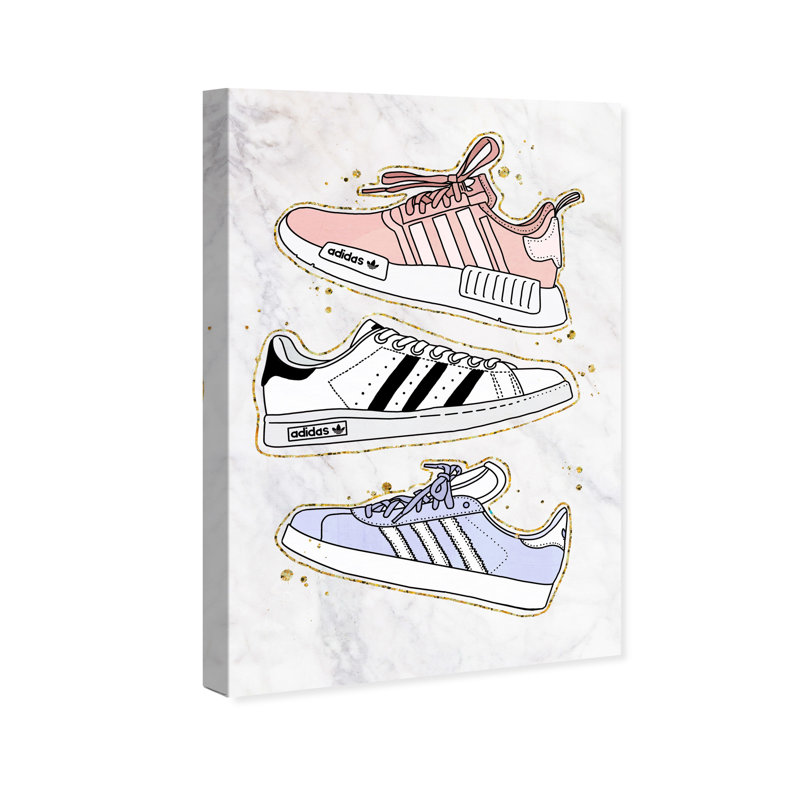 Espadrilles pastel - impression sur toile, Toile tendue, H 36 po x l 24 po