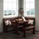 Heartlynn Classic Mahogany Finish Wooden Breakfast Nook With Hidden Storage Includes Corner Bench Dining Table And Bench