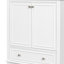 Ensemble de meuble-lavabo 30 po avec lavabo, armoire de salle de bain multifonctionnelle avec portes et tiroir, cadre solide et panneau de fibres à densité moyenne, blanc-1030316330