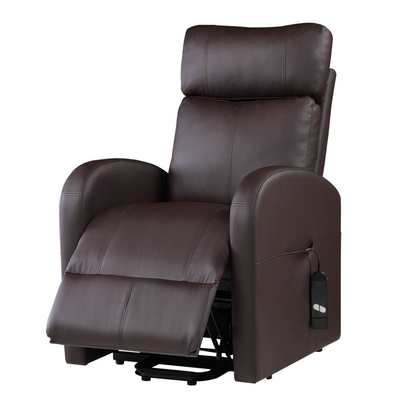 Minocqua Upholstered Home Theater Seat, Brown Faux Leather